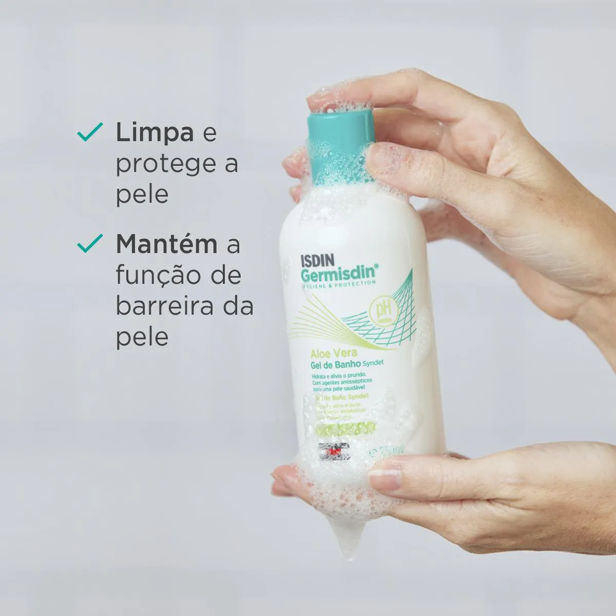 Sabonete Líquido Antisséptico Isdin Germisdin Aloevera Com 250ml — foto 4