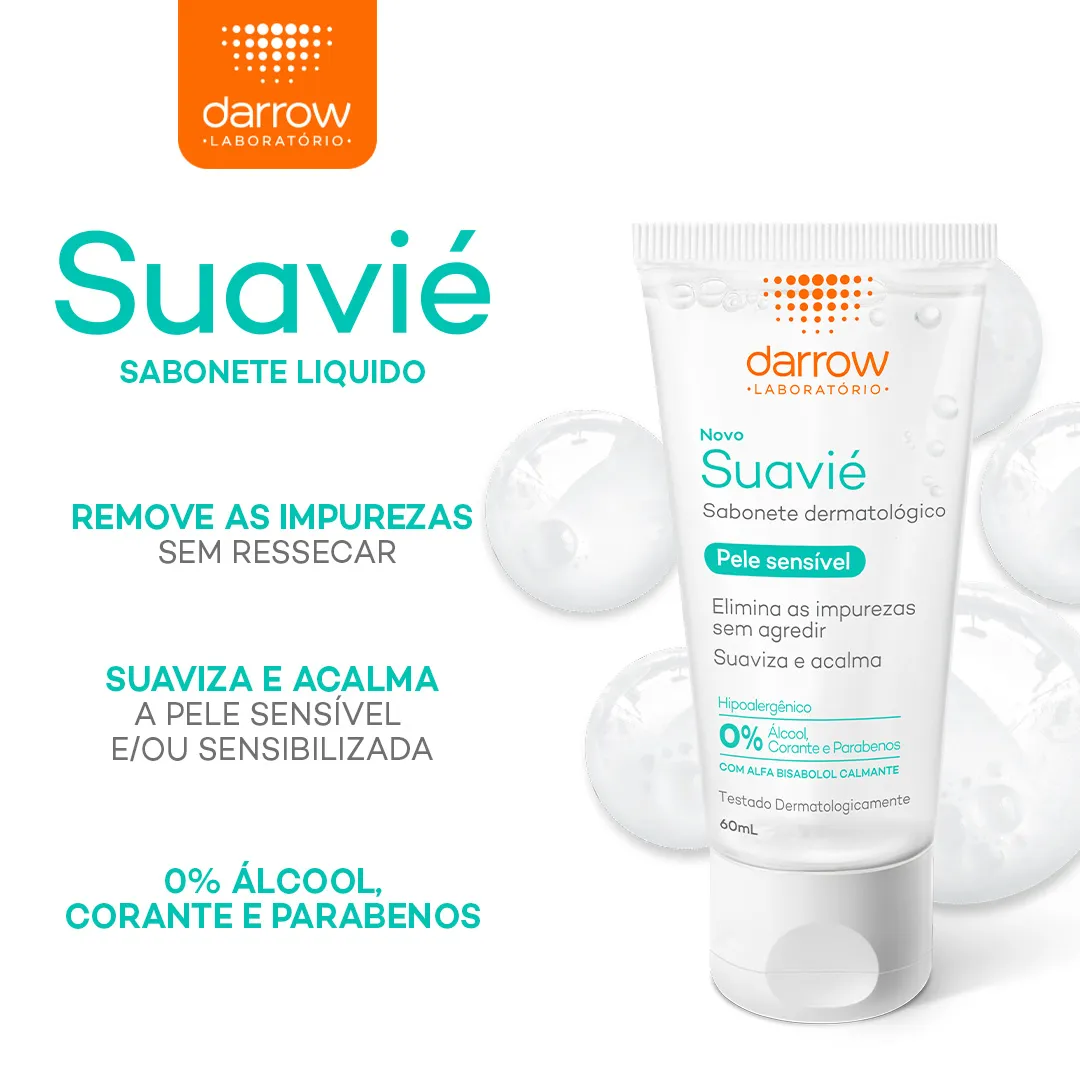 Sabonete Líquido Facial Darrow Suavié Pele Sensível 60ml — foto 4