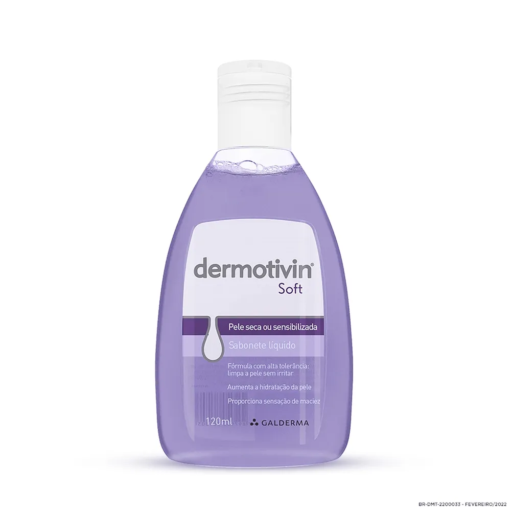 Sabonete Líquido Facial Dermotivin Soft Pele Seca ou Sensibilizada 120ml