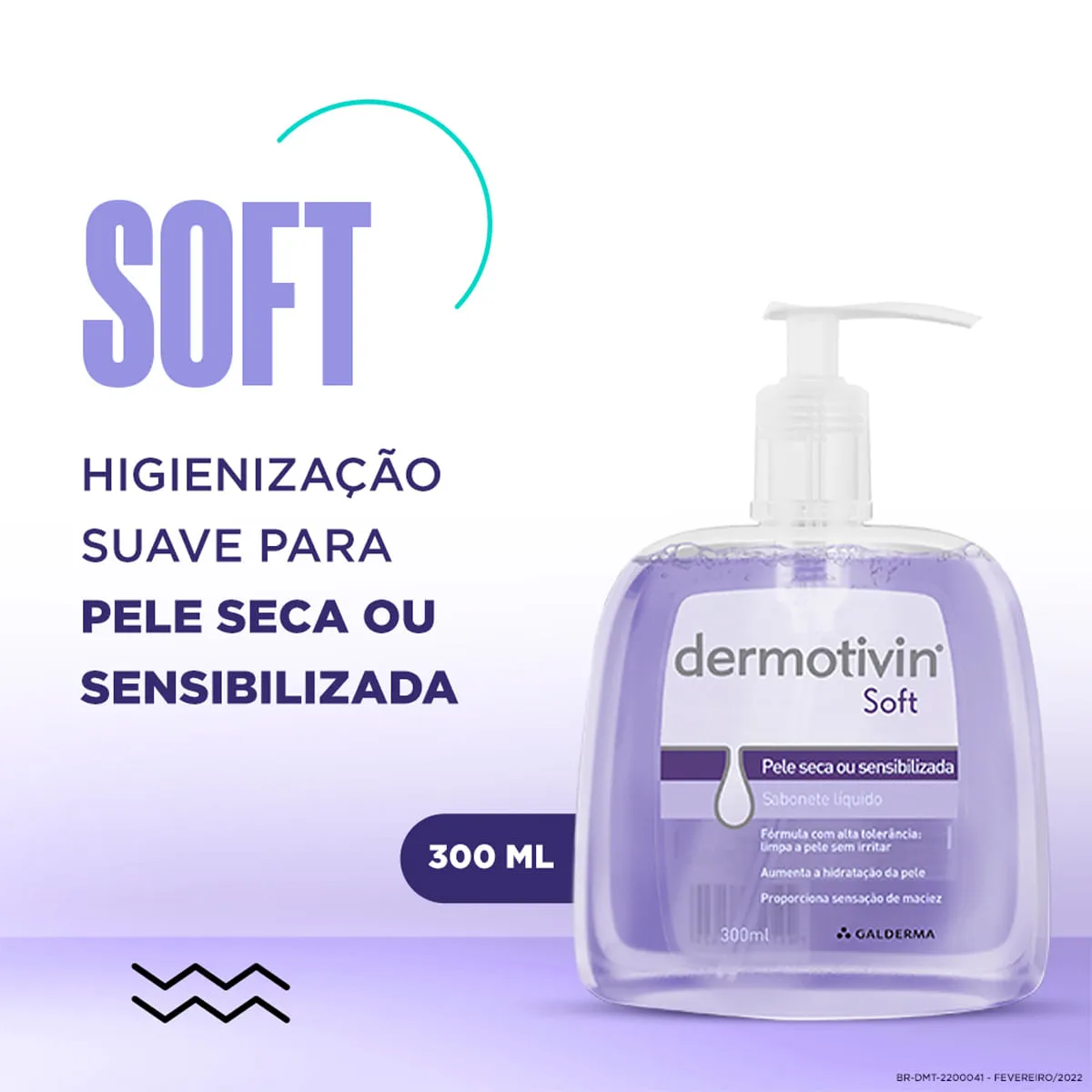 Sabonete Líquido Facial Dermotivin Soft Pele Seca ou Sensibilizada 300ml — foto 2