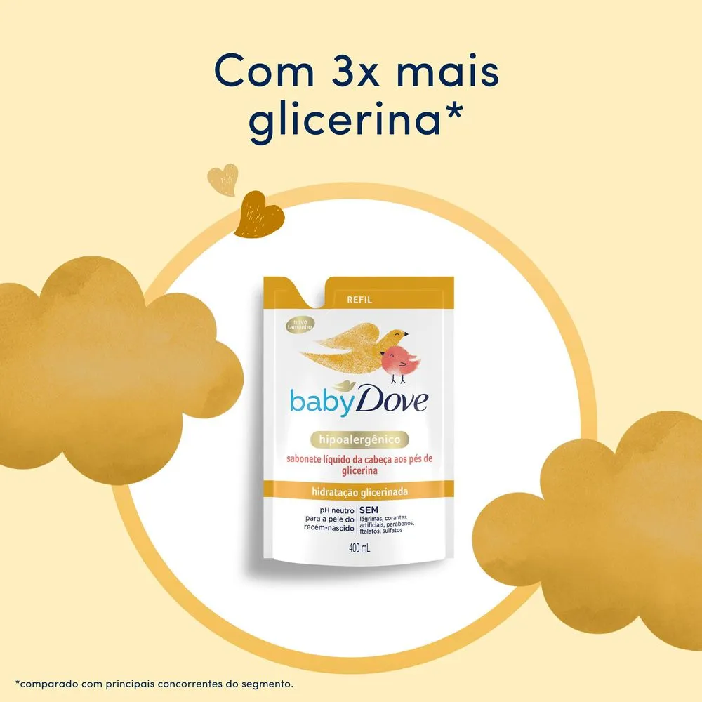 Sabonete Líquido Infantil Baby Dove Hidratação Glicerinada Refil 400ml — foto 6