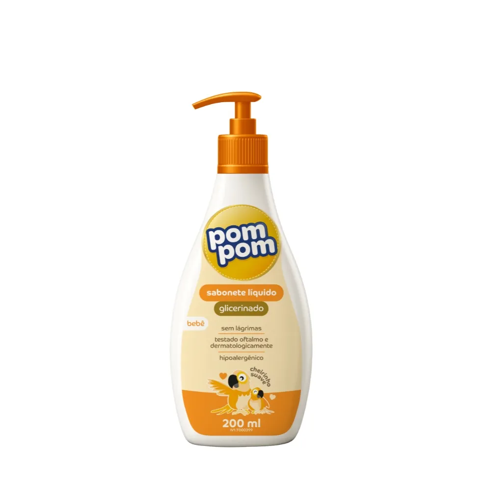 Sabonete Líquido Infantil Pom Pom Glicerinado 200ml