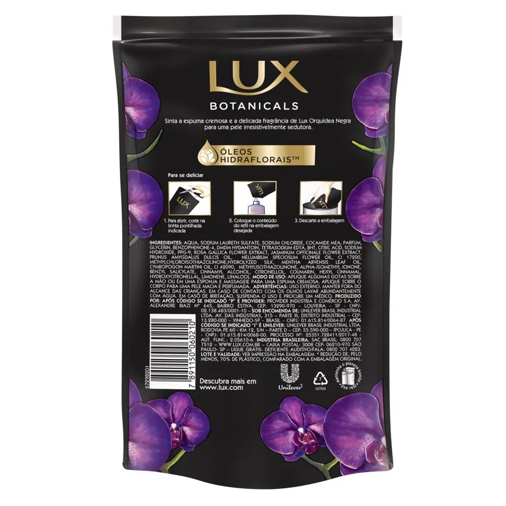 Sabonete Líquido Lux Botanicals Orquídea Negra Refil 200ml — foto 3