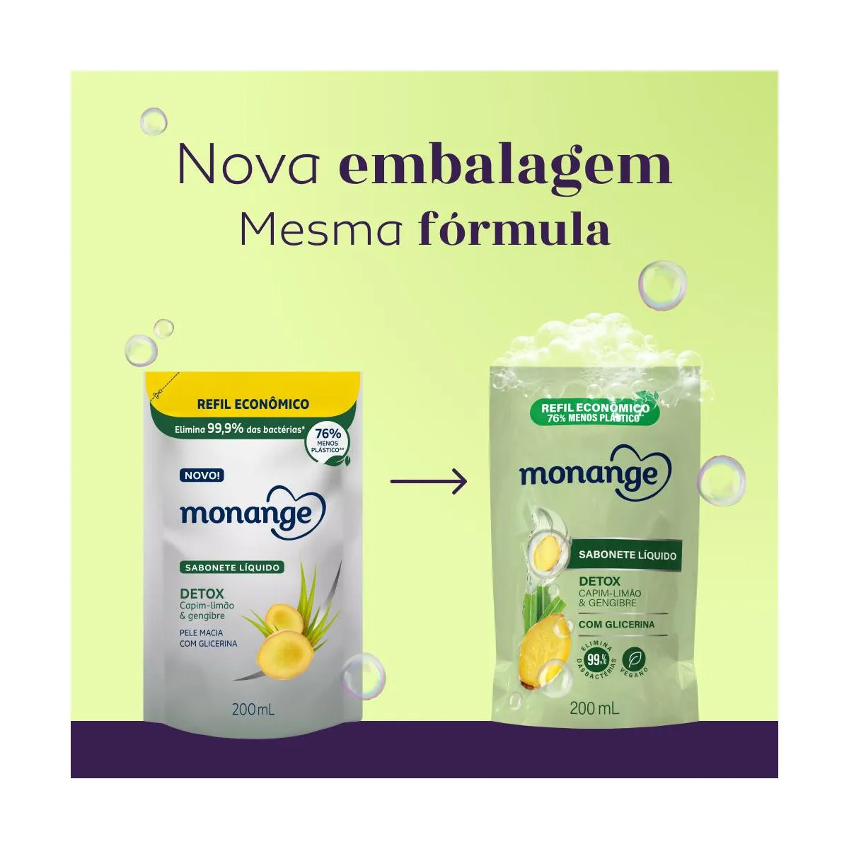 Sabonete Líquido Monange Detox Capim-Limão e Gengibre Refil 200ml — foto 7