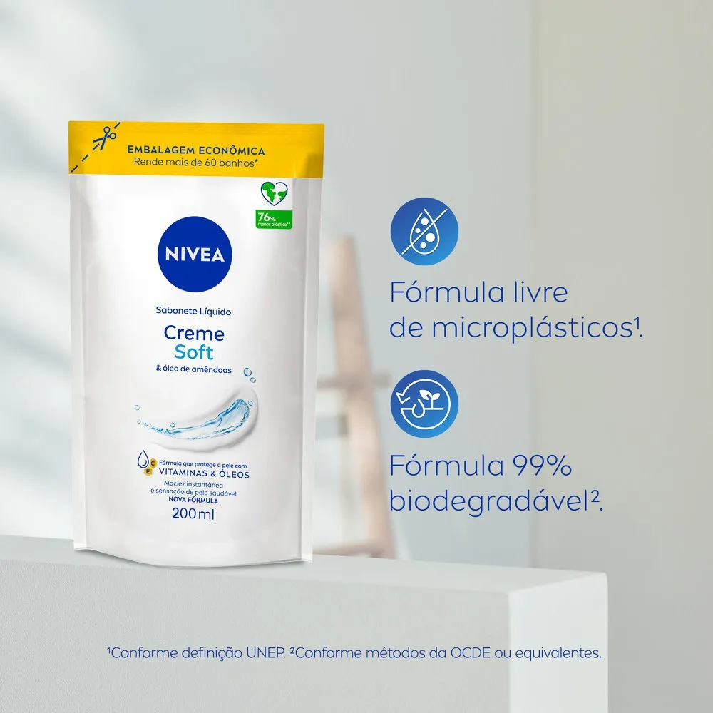Sabonete Líquido Nivea Creme Soft Óleo de Amêndoas Refil 200ml — foto 7