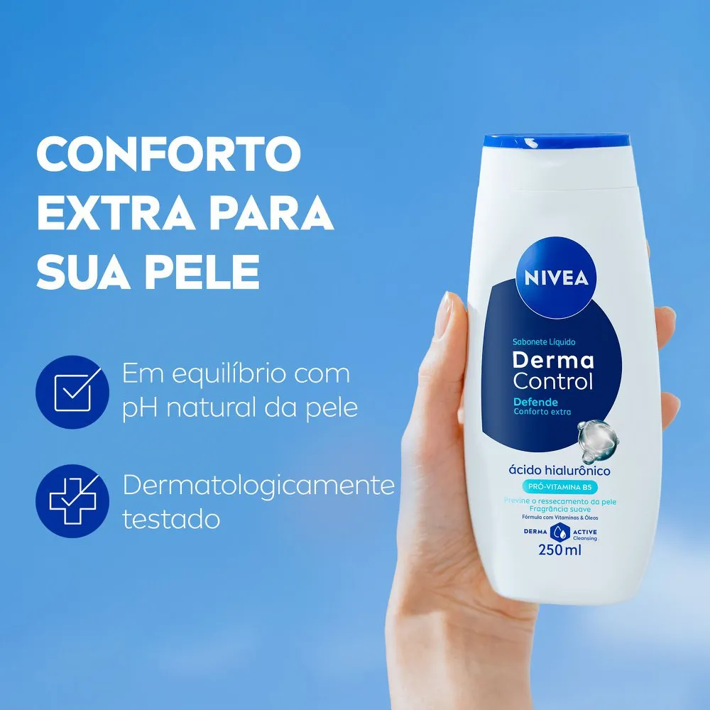 Sabonete Líquido Nivea Derma Control Defende 250ml — foto 5