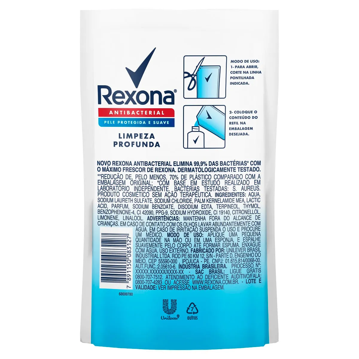 Sabonete Líquido Rexona Antibacterial Limpeza Profunda Refil 200ml — foto 2