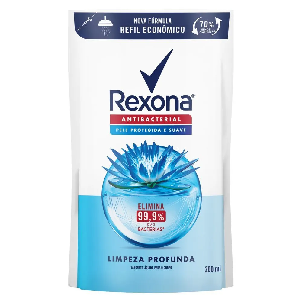 Sabonete Líquido Rexona Antibacterial Limpeza Profunda Refil 200ml — foto 3