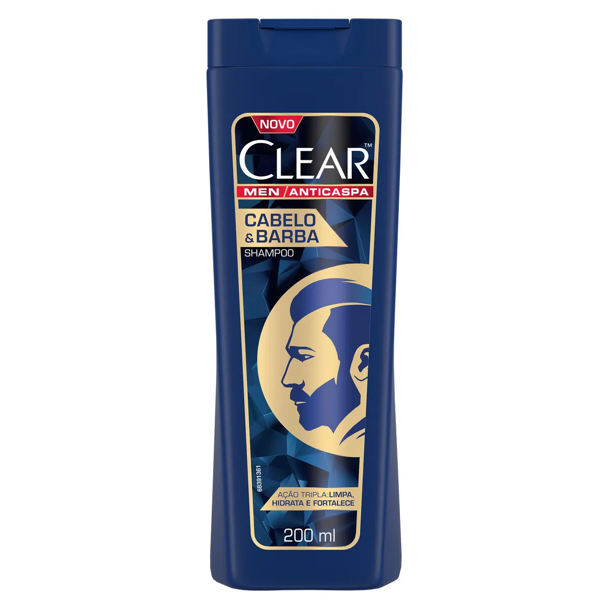 Shampoo Anticaspa Clear Men Cabelo e Barba Eucalipto 200ml