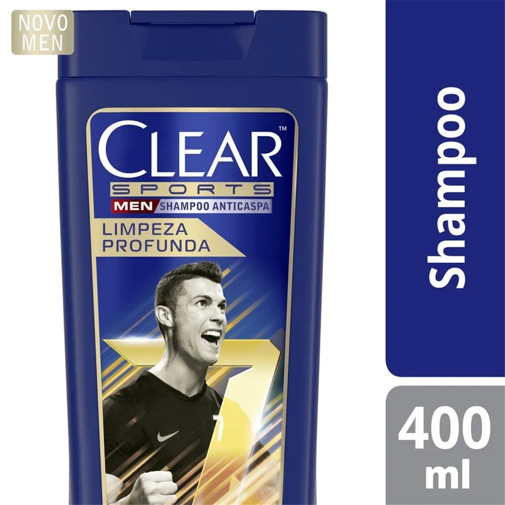 Shampoo Anticaspa Clear Men Sports by Cristiano Ronaldo Limpeza Profunda Mentol 400ml