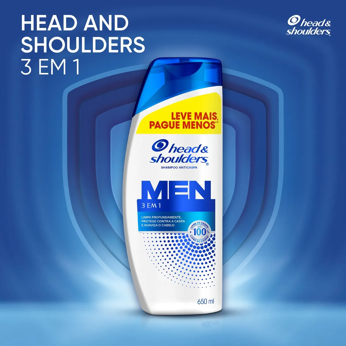 Shampoo Anticaspa Head & Shoulders Men 3 em 1 650ml — foto 2