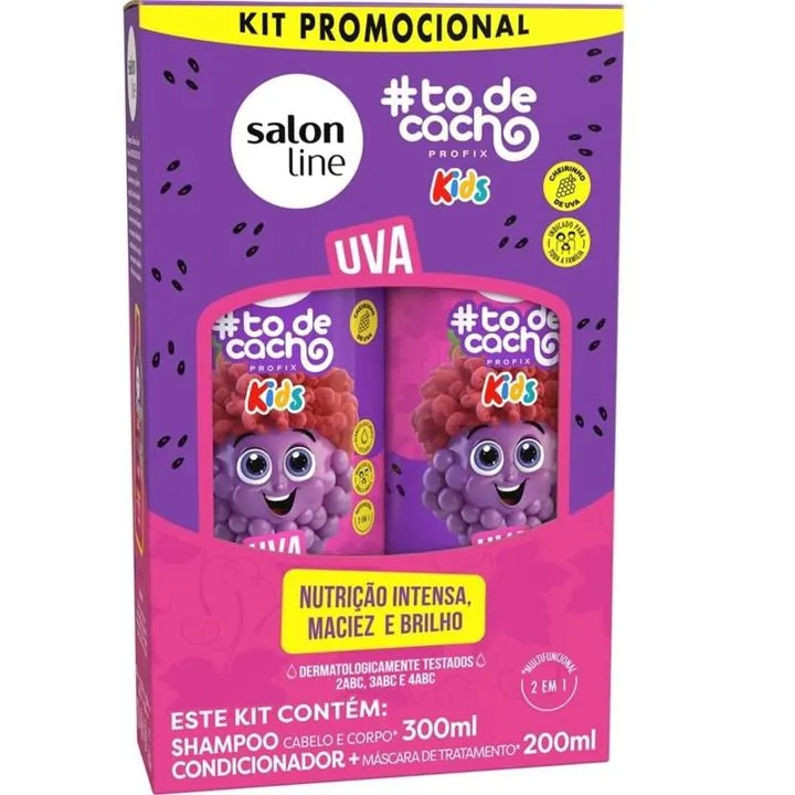 Shampoo + Condicionador Infantil Salon Line Todecacho Uva - 300ml + 200ml