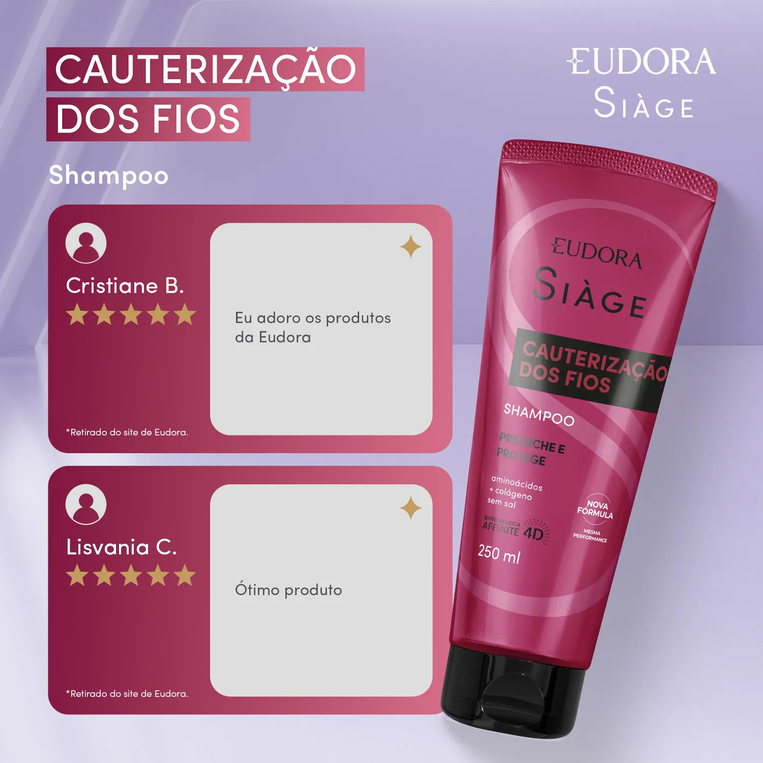 Shampoo Eudora Siàge Cauterização dos Fios 250ml — foto 3