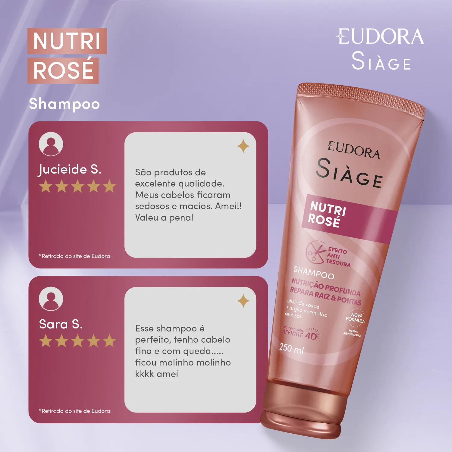 Shampoo Eudora Siàge Nutri Rosé 250ml — foto 3