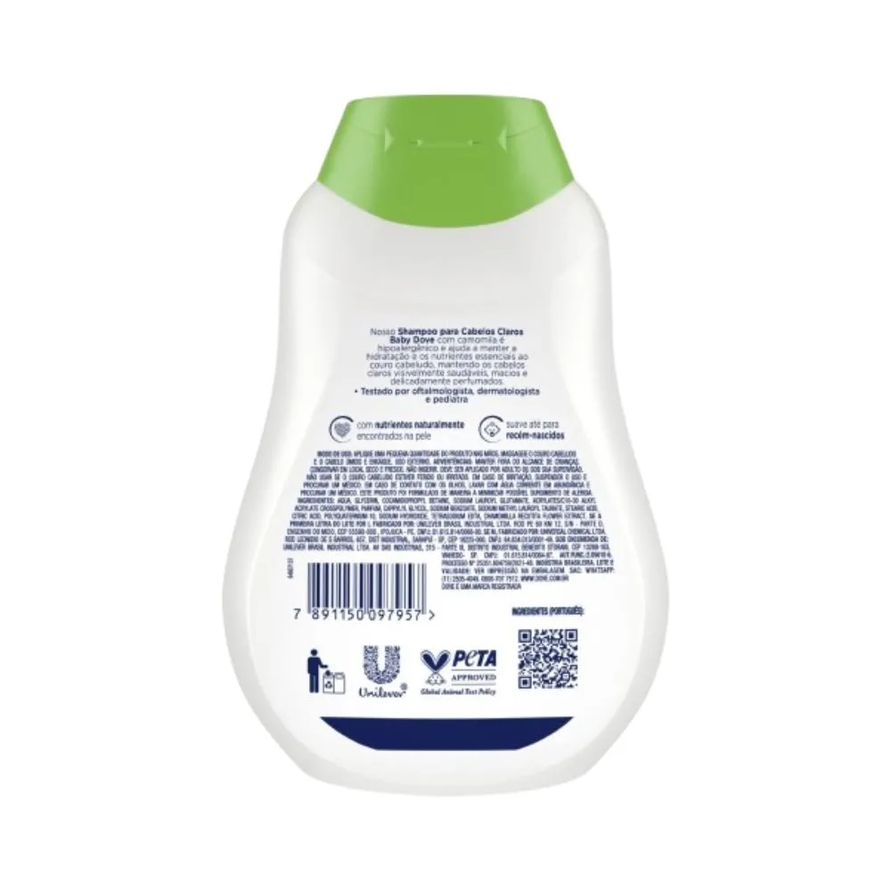 Shampoo Infantil Baby Dove Hidratação Glicerinada Cabelos Claros Camomila 400ml — foto 2