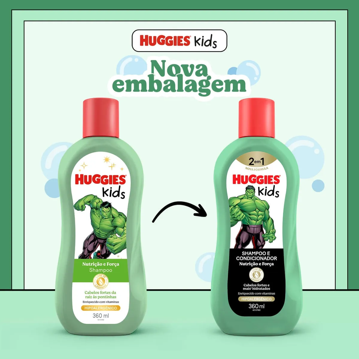 Shampoo Infantil Huggies Kids Hulk Nutrição e Força 360ml — foto 3