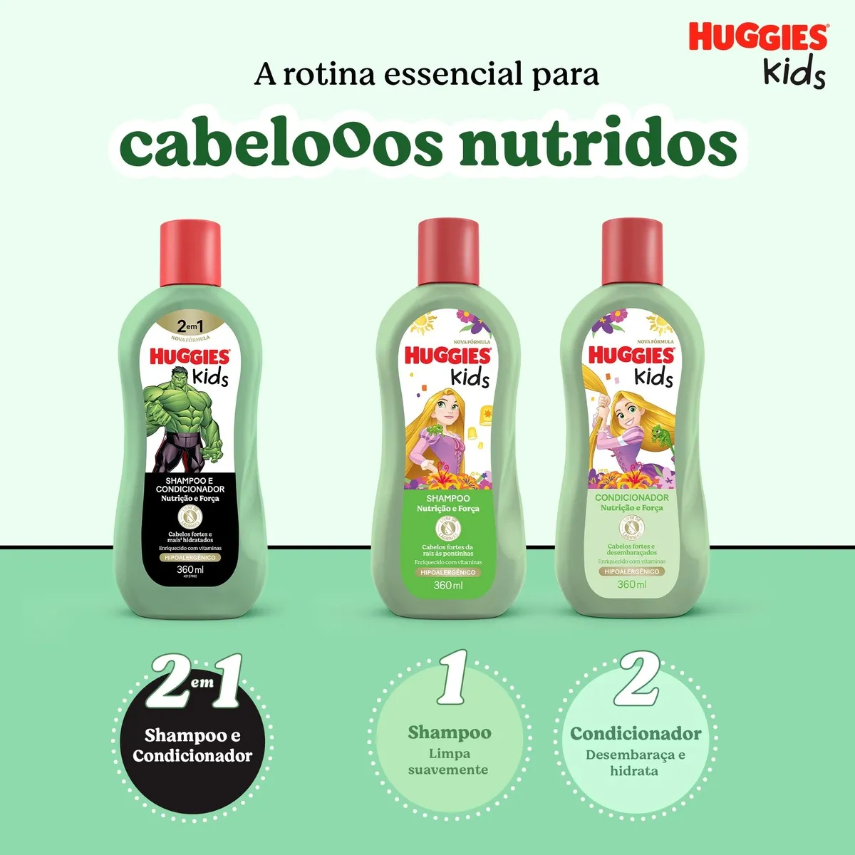Shampoo Infantil Huggies Kids Nutrição e Força 360ml — foto 3