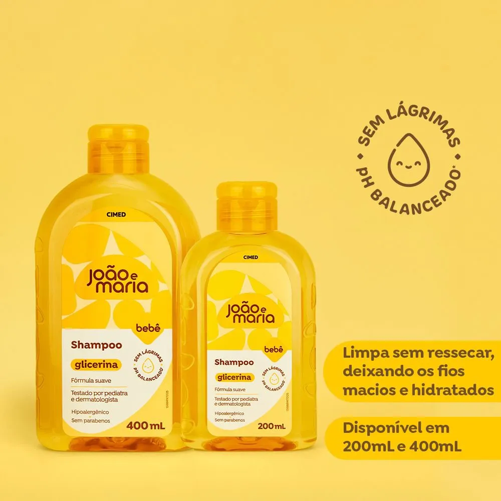 Shampoo Infantil João e Maria Bebê Glicerina 400ml — foto 5
