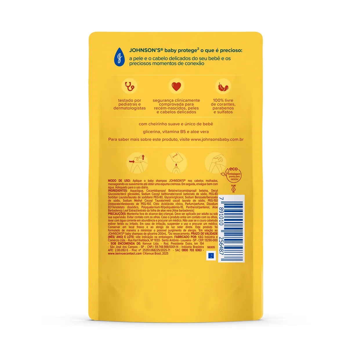 Shampoo Infantil Johnson's Baby Chega de Lágrimas Glicerina 180ml — foto 2