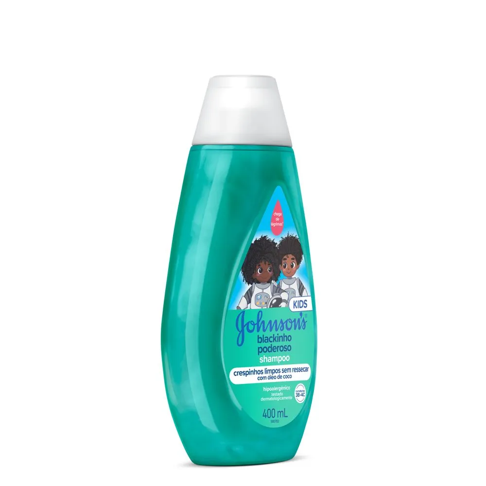 Shampoo Infantil Johnson's Blackinho Poderoso Cabelos Crespos 400ml — foto 3