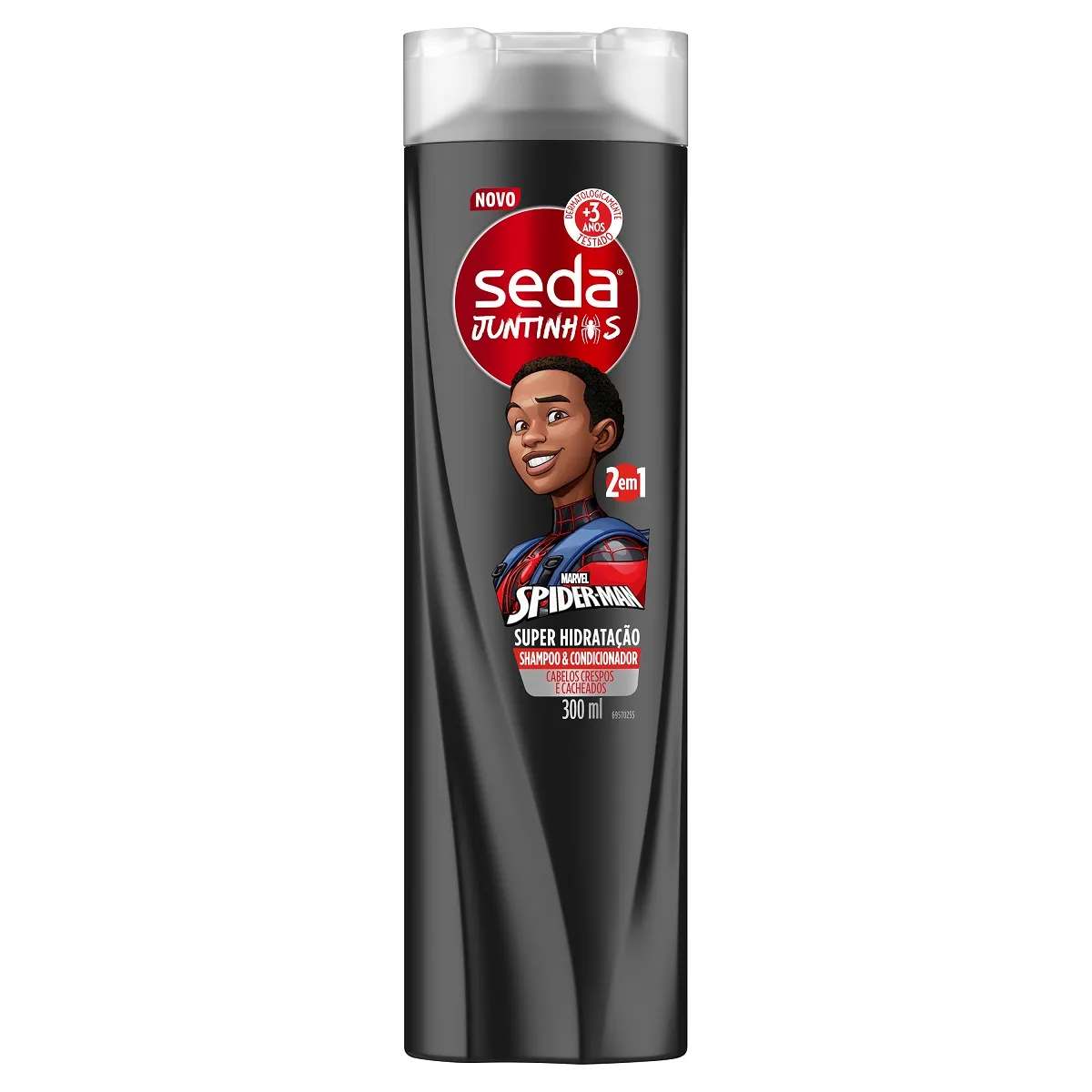 Shampoo Infantil Seda Juntinhos Spider-Man 2 em 1 Super Hidratação +3 anos 300ml