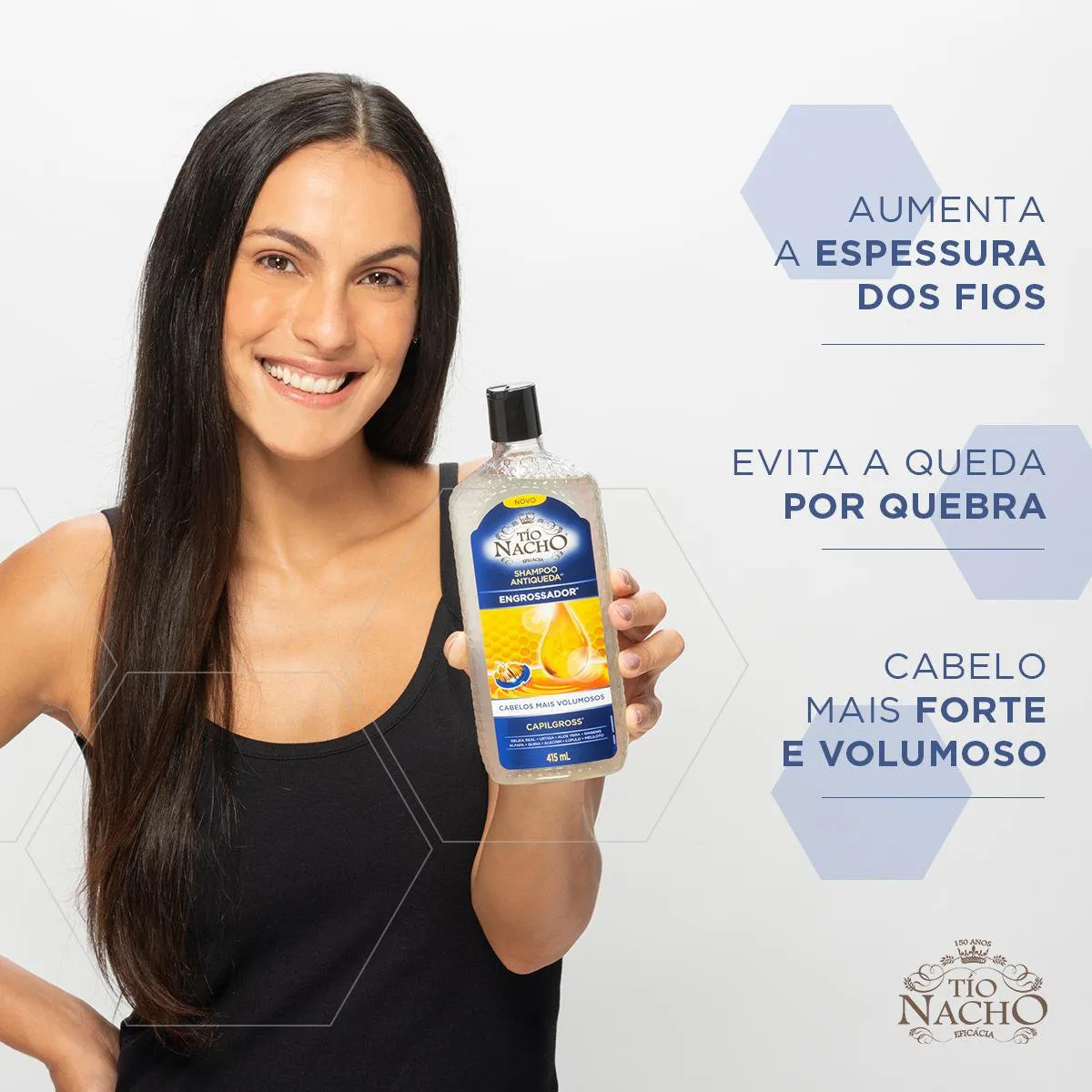 Shampoo Tío Nacho Engrossador Antiqueda Capillgross 415ml — foto 4