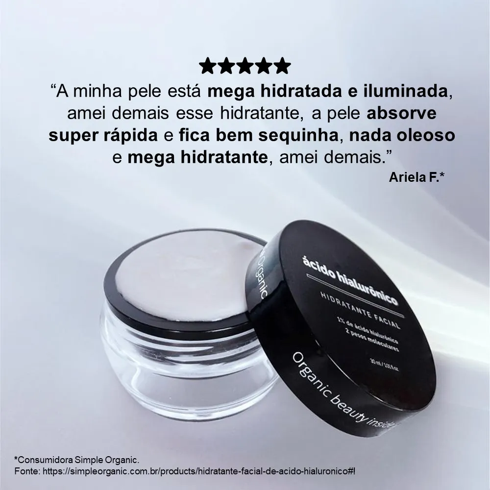 Simple Organic Hidratante Facial Acido Hialuronico 30ml — foto 5