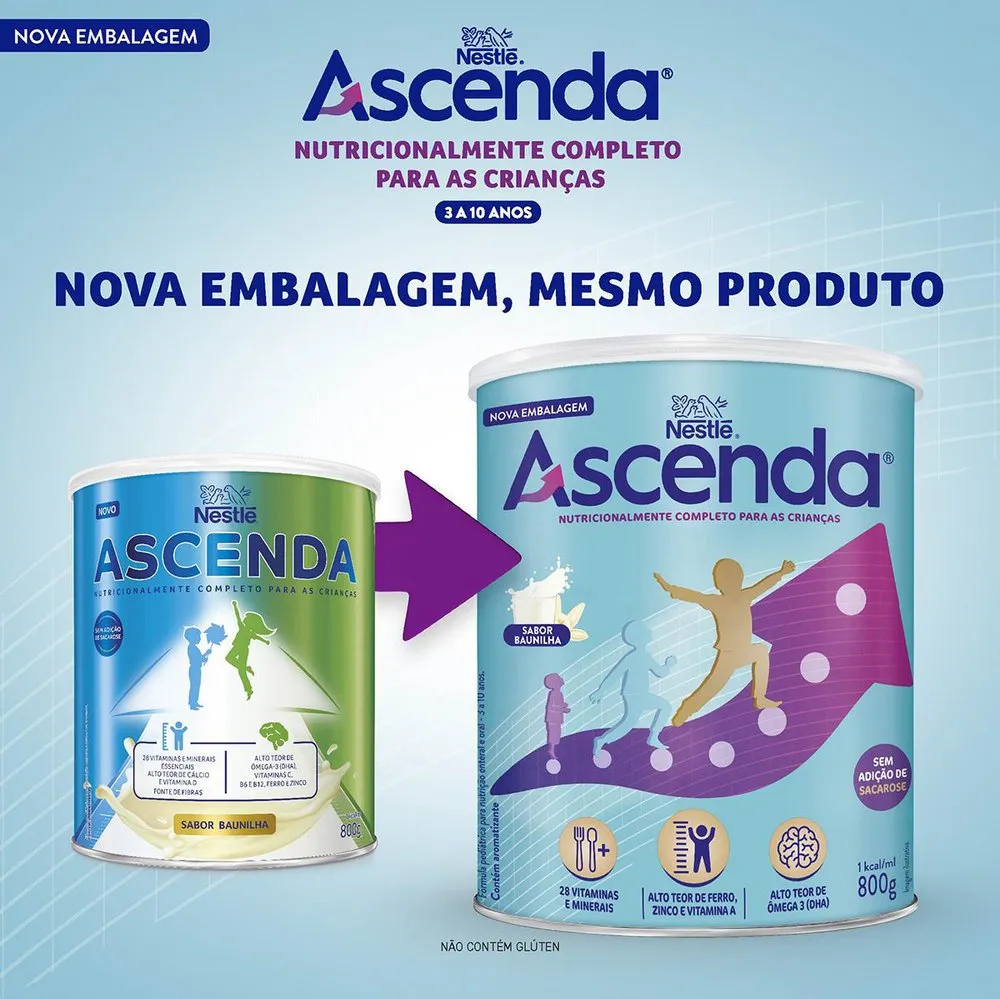 Suplemento Alimentar Infantil Ascenda Sabor Baunilha 800g — foto 4