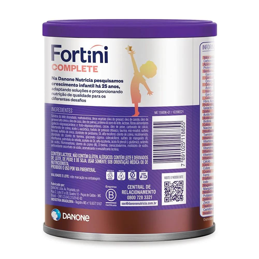 Suplemento Alimentar Infantil Fortini Complete Sabor Chocolate 800g — foto 2
