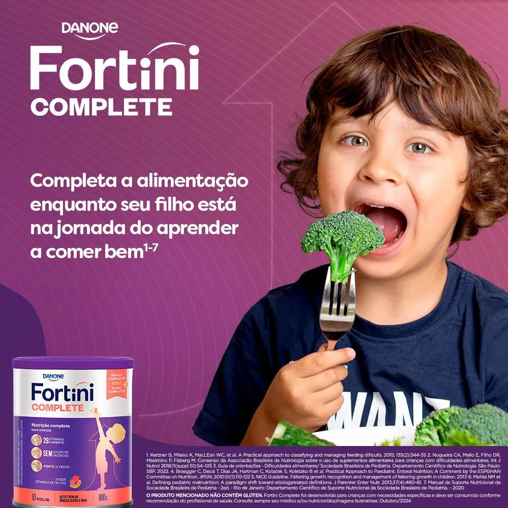 Suplemento Alimentar Infantil Fortini Complete Sabor Vitamina de Frutas 800g — foto 5