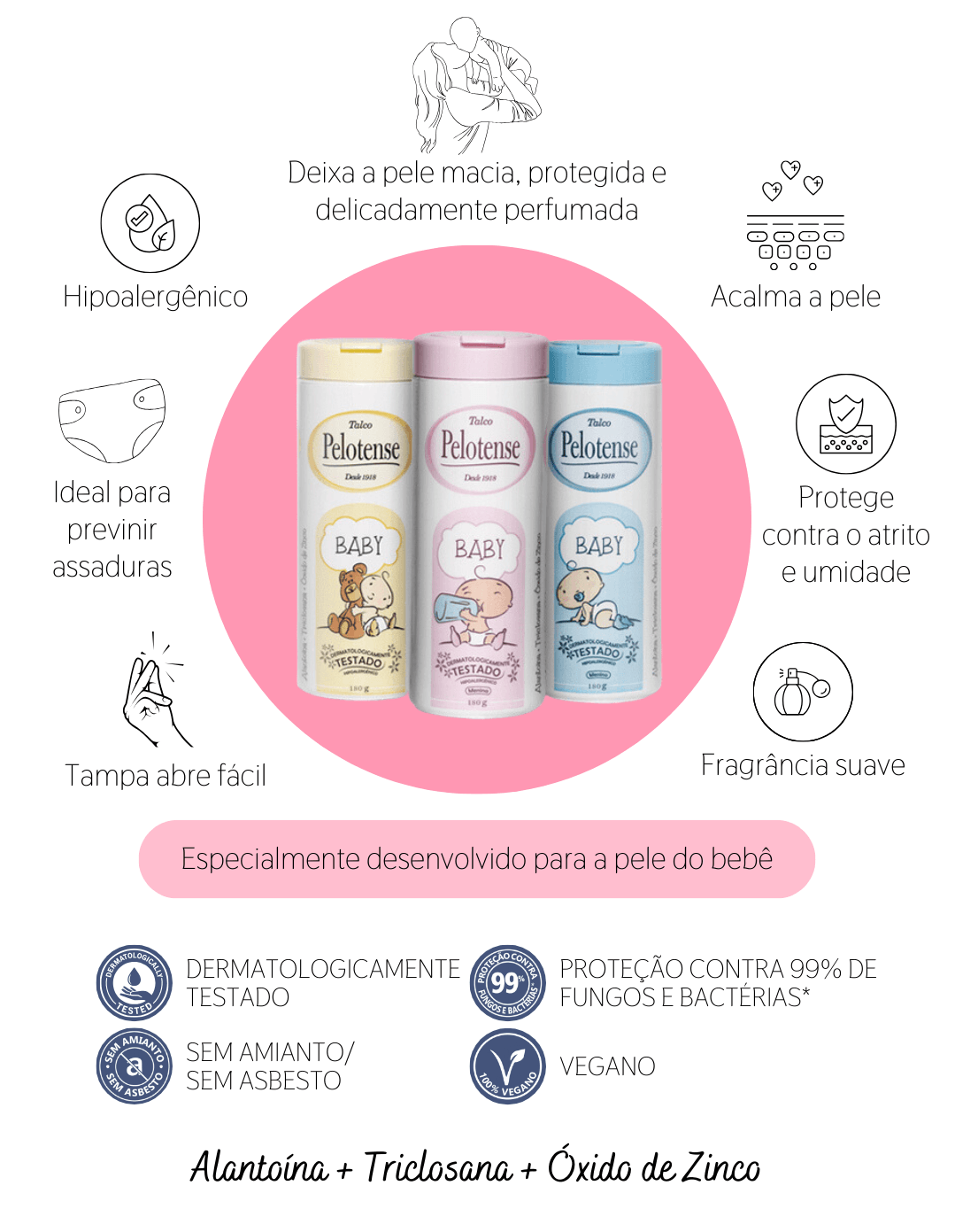 Talco Pelotense Baby Amarelo 180g — foto 2