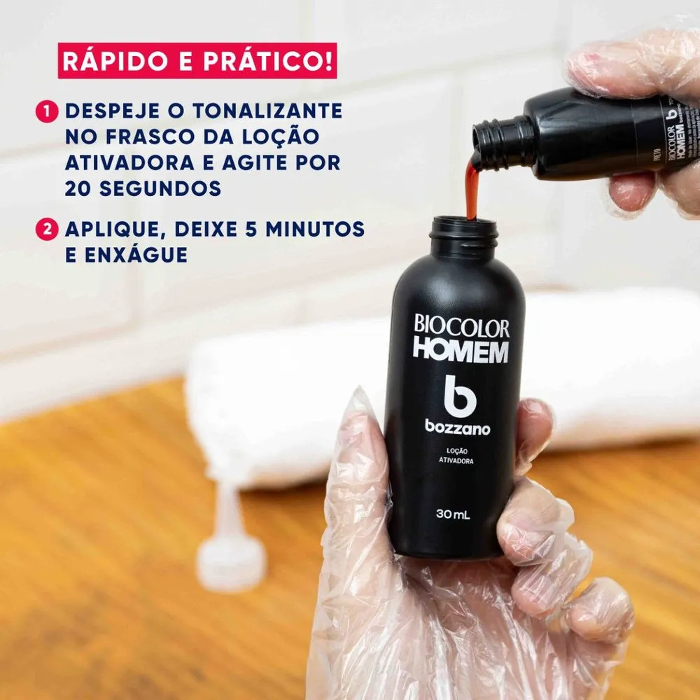 Tintura Tonalizante Biocolor Homem Bozzano Preto — foto 4
