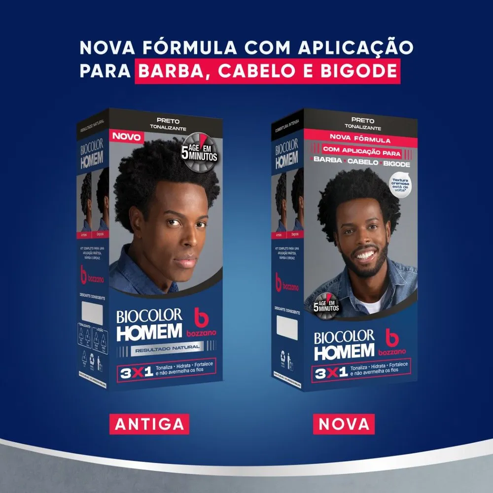 Tintura Tonalizante Biocolor Homem Bozzano Preto — foto 8