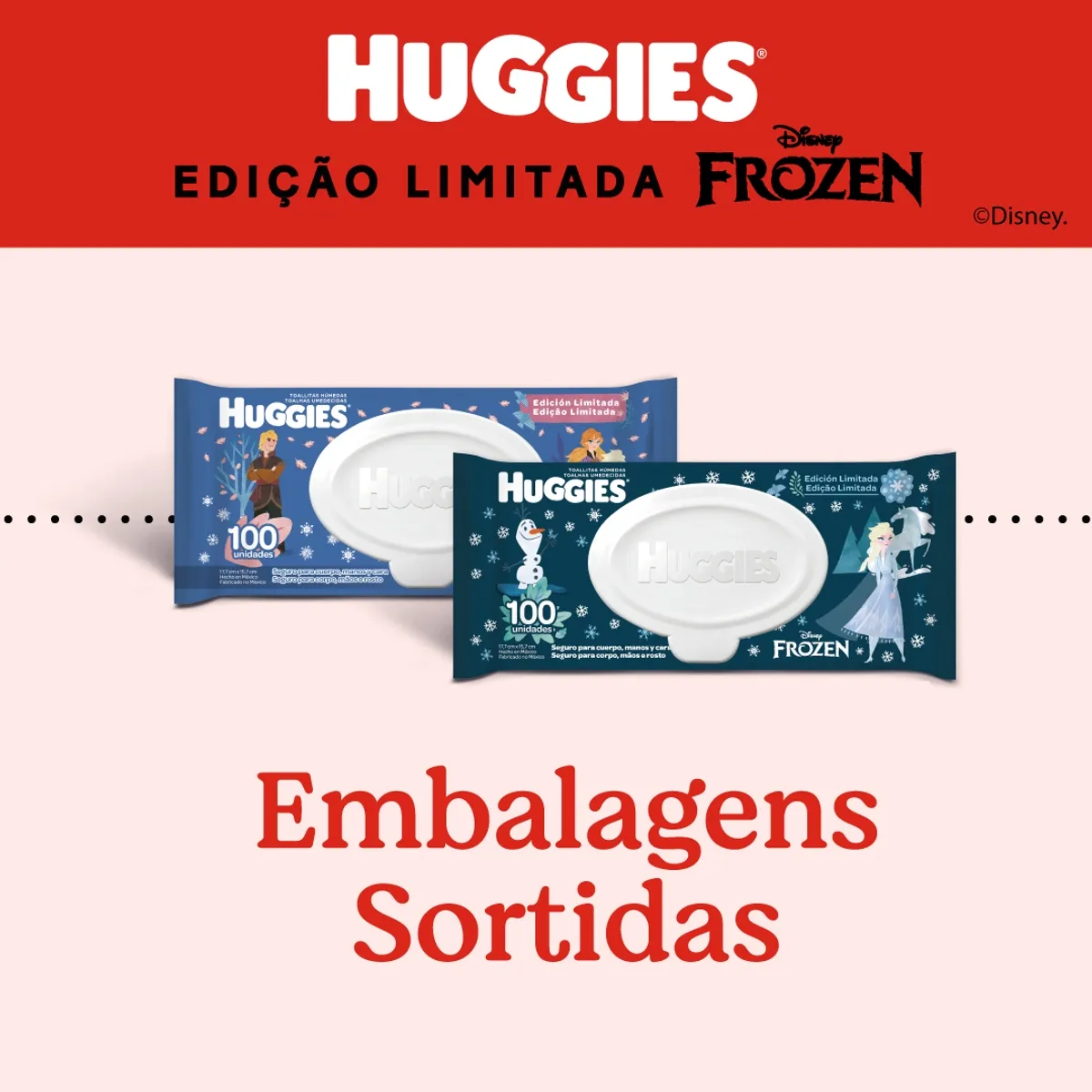 Toalha Umedecida Huggies Frozen Com 100 Unidades — foto 3