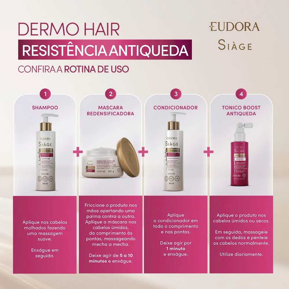Tônico Capilar Eudora Siàge DermoHair Resistência Antiqueda Concentrado 100ml — foto 4