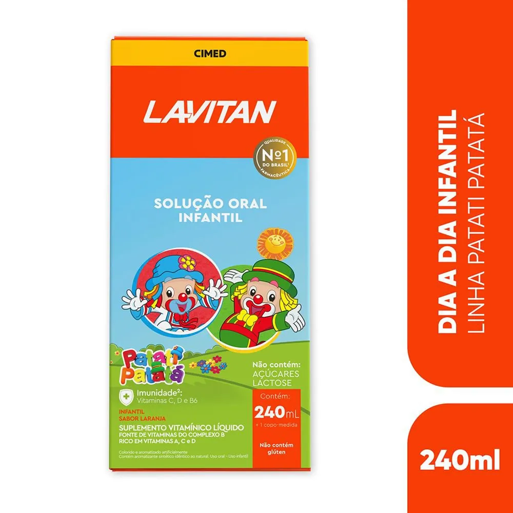 Vitamina Infantil Lavitan Solução Oral Laranja Patati Patatá 240ML